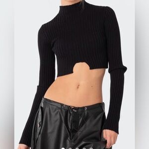 EDIKTED Bonnie Mock Neck Crop Sweater